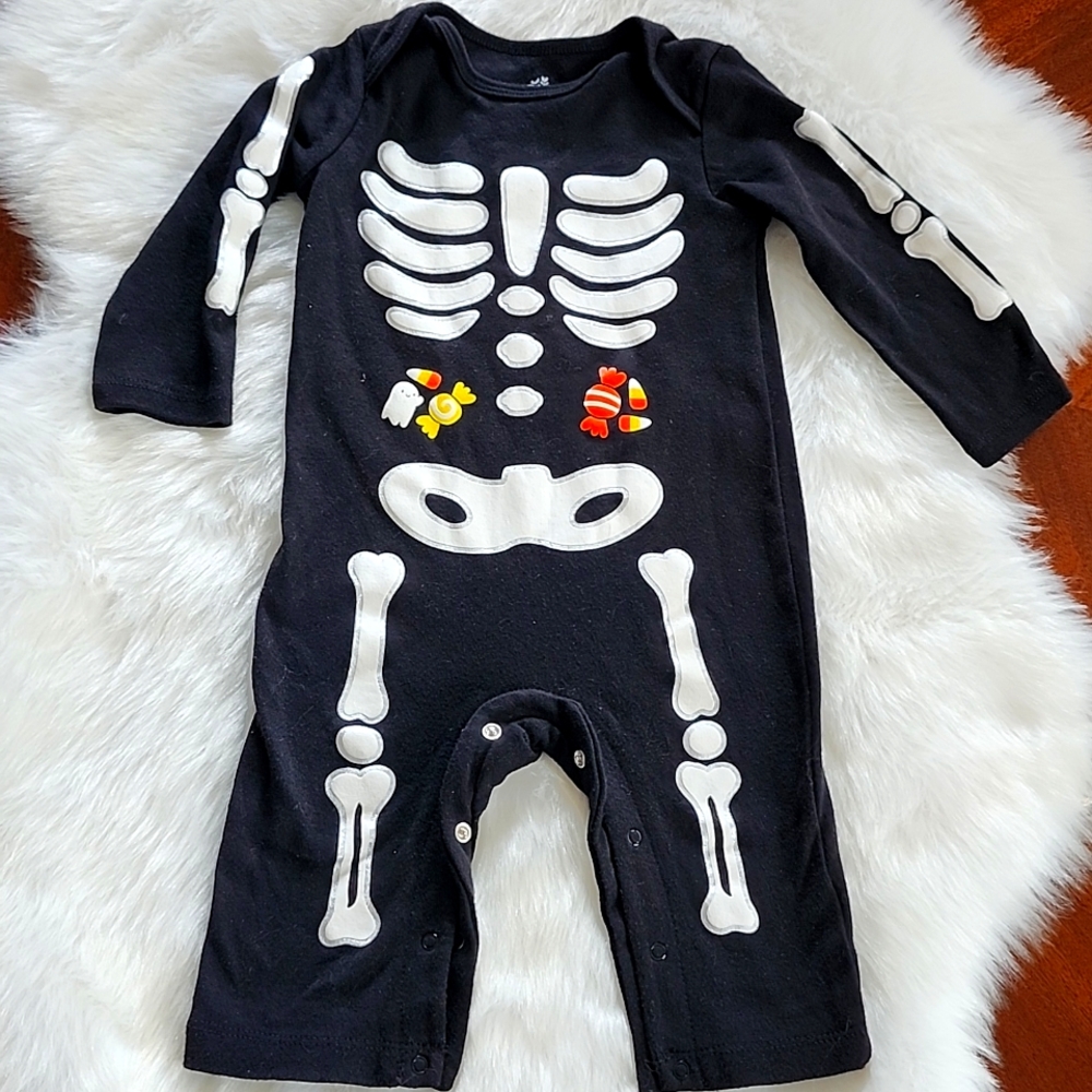 Halloween Skeleton Print Bodysuit 12M